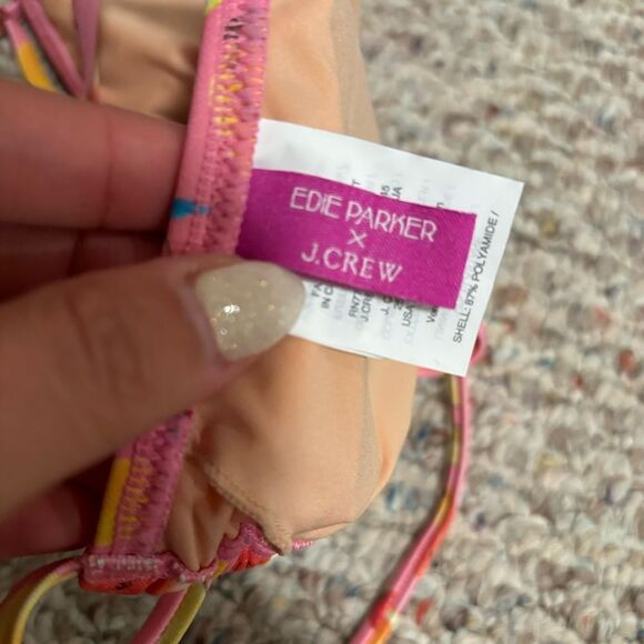 Edie Parker® X J.Crew string bikini top in fruit punch- Size Small - Picture 7 of 9
